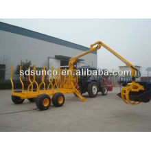 SD SUNCO 3T Timber Trailer with Crane Combined with Tractor with CE Certificate in China sell worldwide